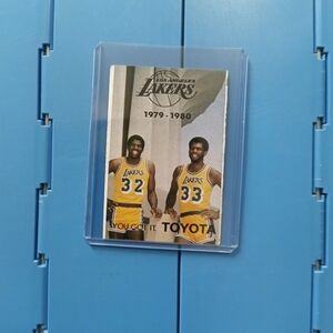 1979-80 MAGIC JOHNSON pic Rookie basketball POCKET SCHEDULE